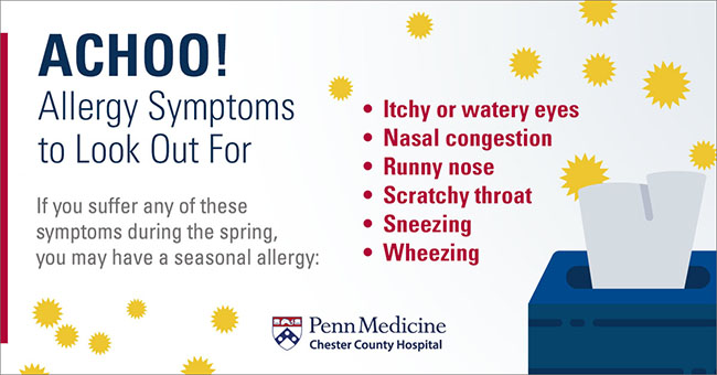 Allergy symptoms to look out for.